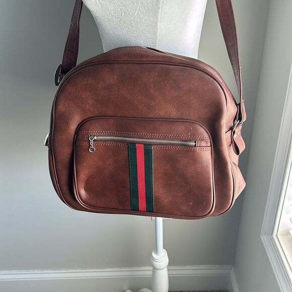 Vintage Interpur Designer Collection Brown Zipper Tote Shoulder Travel Bag - Picture 3 of 16